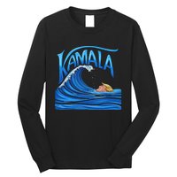 Blue Wave Cat For Kamala Harris Trump Long Sleeve Shirt