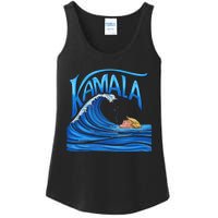 Blue Wave Cat For Kamala Harris Trump Ladies Essential Tank