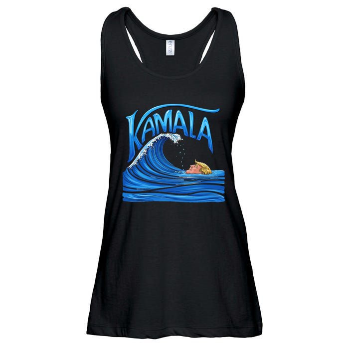 Blue Wave Cat For Kamala Harris Trump Ladies Essential Flowy Tank