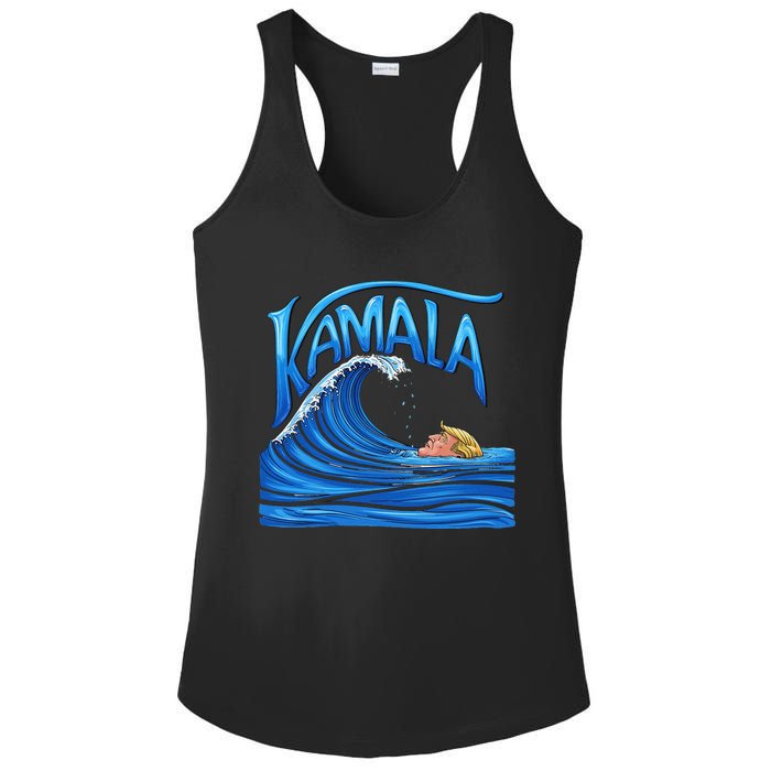 Blue Wave Cat For Kamala Harris Trump Ladies PosiCharge Competitor Racerback Tank