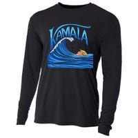 Blue Wave Cat For Kamala Harris Trump Cooling Performance Long Sleeve Crew