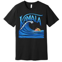 Blue Wave Cat For Kamala Harris Trump Premium T-Shirt