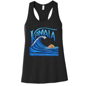 Blue Wave Cat For Kamala Harris Trump Women's Racerback Tank