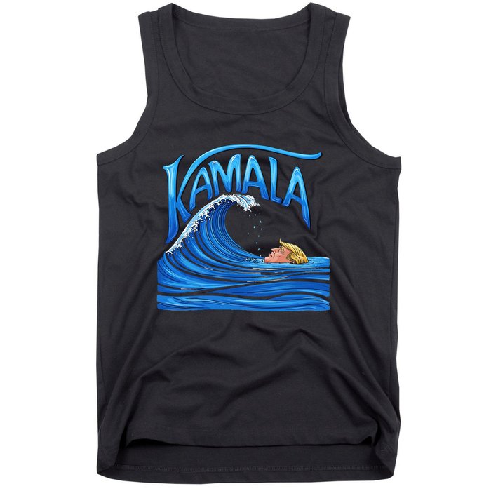 Blue Wave Cat For Kamala Harris Trump Tank Top