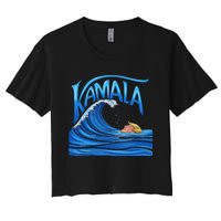 Blue Wave Cat For Kamala Harris Trump Women's Crop Top Tee