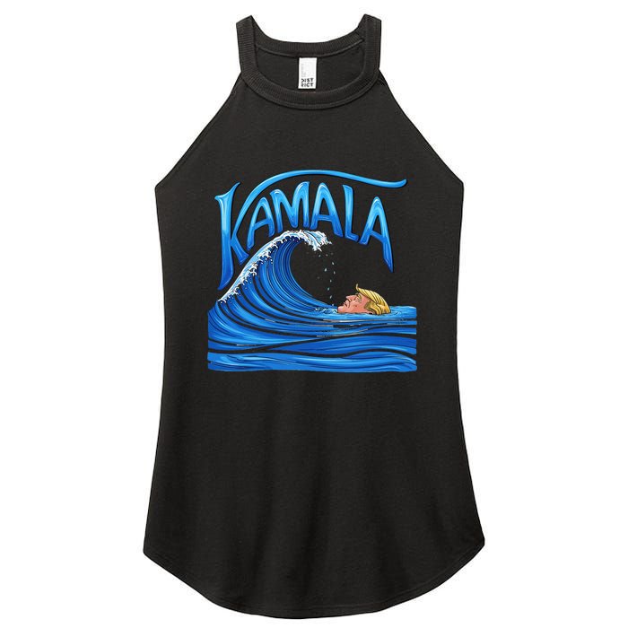 Blue Wave Cat For Kamala Harris Trump Women's Perfect Tri Rocker Tank