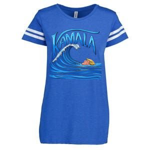 Blue Wave Cat For Kamala Harris Trump Enza Ladies Jersey Football T-Shirt