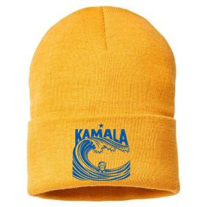 Blue Wave Cats For Kamala Funny Trump For Ladies For Guy Sustainable Knit Beanie