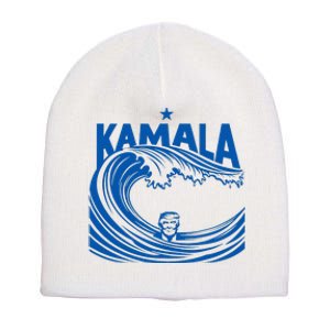 Blue Wave Cats For Kamala Funny Trump For Ladies For Guy Short Acrylic Beanie