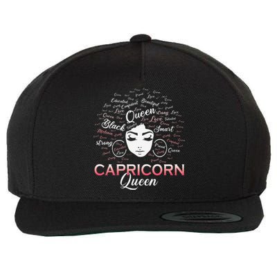 Black Wo Capricorn Queen January Birthday Wool Snapback Cap