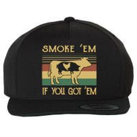 Barbecue With Cow Pig And Chicken Smoke ’Em If You Got ’Em Retro Wool Snapback Cap