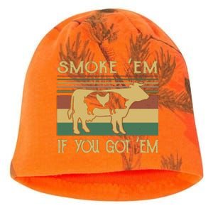 Barbecue With Cow Pig And Chicken Smoke ’Em If You Got ’Em Retro Kati - Camo Knit Beanie