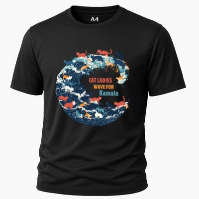 Blue Wave Cat For Kamala Cooling Performance Crew T-Shirt