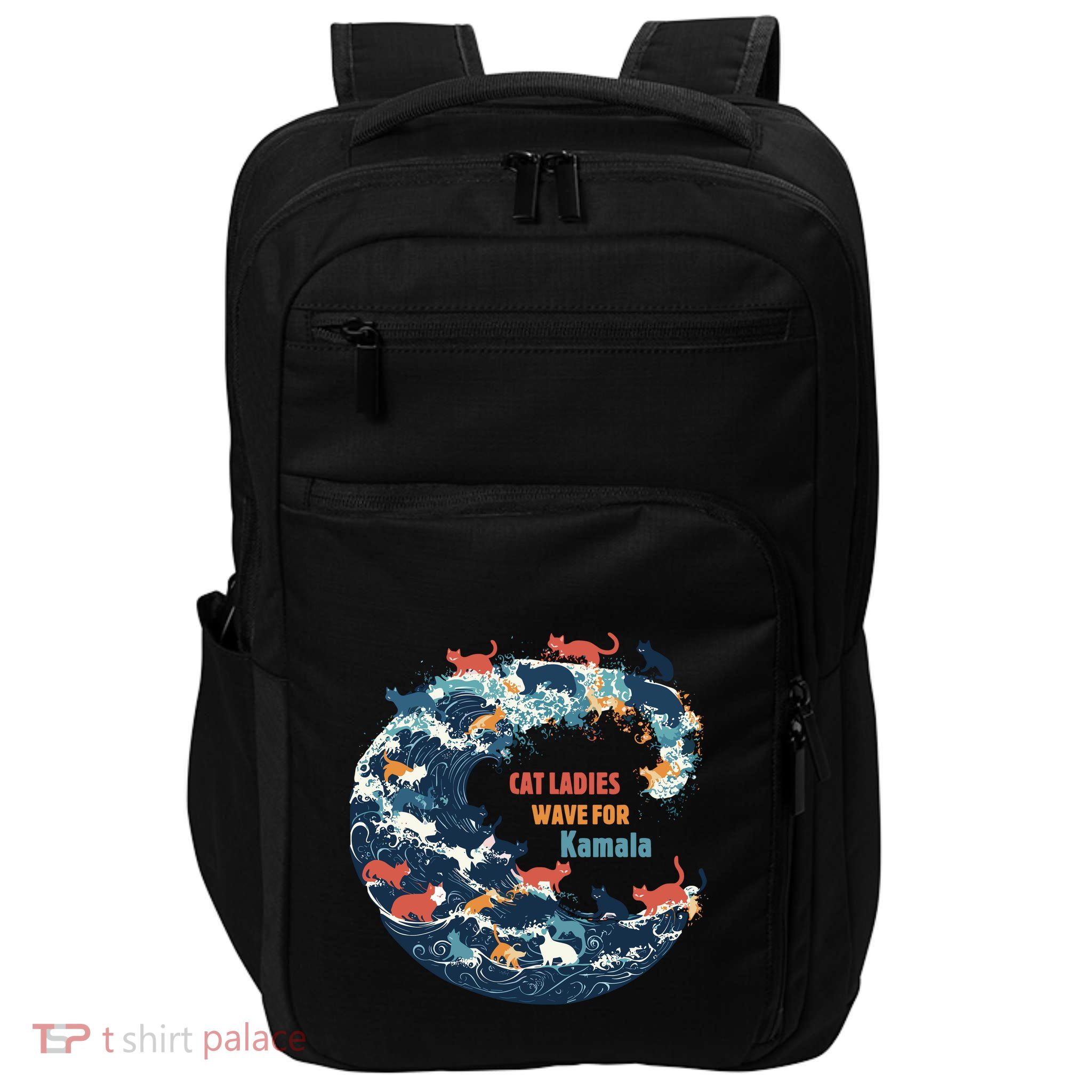 Blue Wave Cat For Kamala Impact Tech Backpack