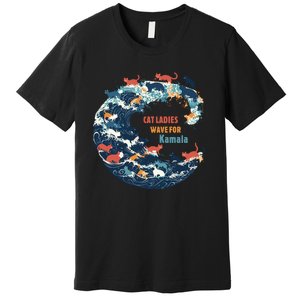 Blue Wave Cat For Kamala Premium T-Shirt