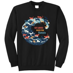 Blue Wave Cat For Kamala Tall Sweatshirt