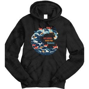 Blue Wave Cat For Kamala Tie Dye Hoodie