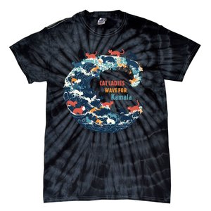 Blue Wave Cat For Kamala Tie-Dye T-Shirt