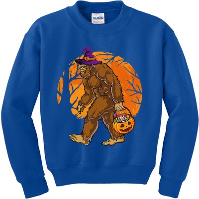 Bigfoot Witch Candy Basket Trick Or Treat Halloween Kids Sweatshirt