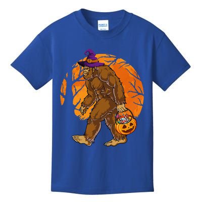 Bigfoot Witch Candy Basket Trick Or Treat Halloween Kids T-Shirt