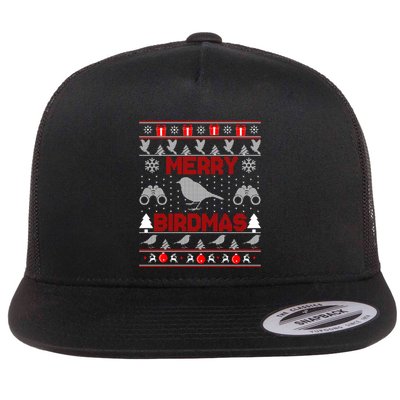 Bird Watching Christmas Birding Merry Birdmas Ugly Sweater Gift Flatbill Hat