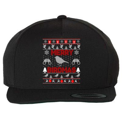 Bird Watching Christmas Birding Merry Birdmas Ugly Sweater Gift Wool Snapback Cap