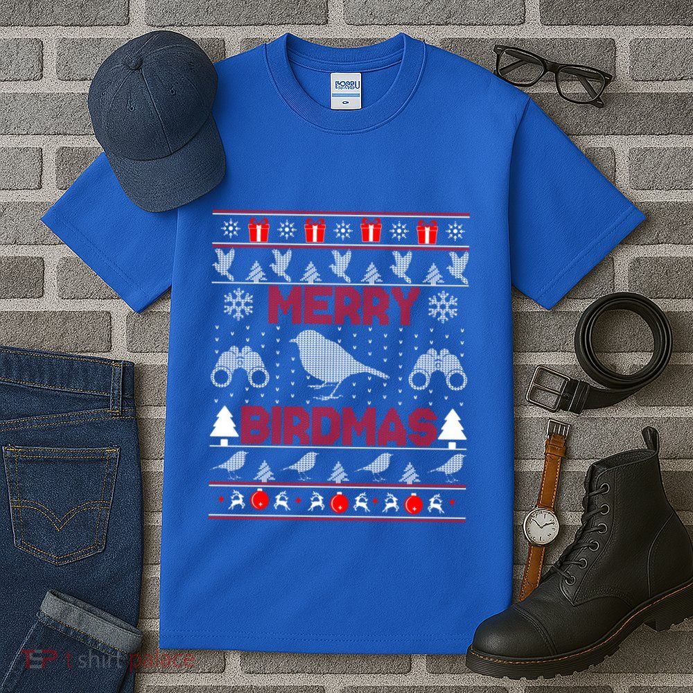 Bird Watching Christmas Birding Merry Birdmas Ugly Sweater Gift Tall T-Shirt