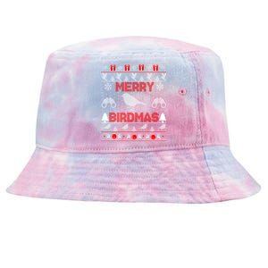 Bird Watching Christmas Birding Merry Birdmas Ugly Sweater Gift Tie-Dyed Bucket Hat