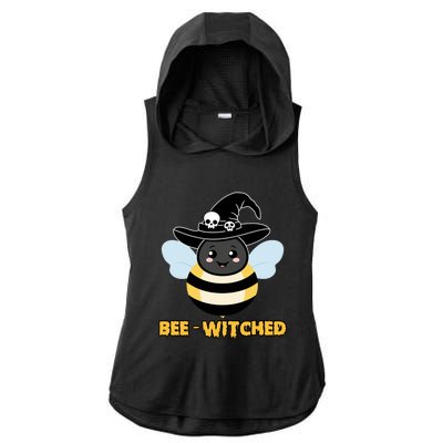 Bee Witched Cute Halloween Bee Wearing Witches Hat Bewitched Ladies PosiCharge Tri-Blend Wicking Draft Hoodie Tank