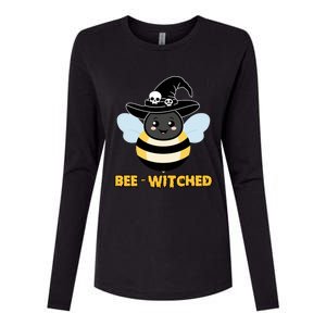 Bee Witched Cute Halloween Bee Wearing Witches Hat Bewitched Womens Cotton Relaxed Long Sleeve T-Shirt