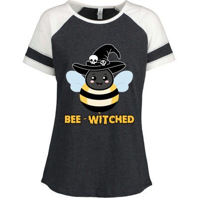 Bee Witched Cute Halloween Bee Wearing Witches Hat Bewitched Enza Ladies Jersey Colorblock Tee