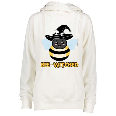 Bee Witched Cute Halloween Bee Wearing Witches Hat Bewitched Womens Funnel Neck Pullover Hood