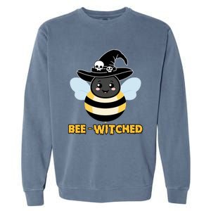 Bee Witched Cute Halloween Bee Wearing Witches Hat Bewitched Garment-Dyed Sweatshirt