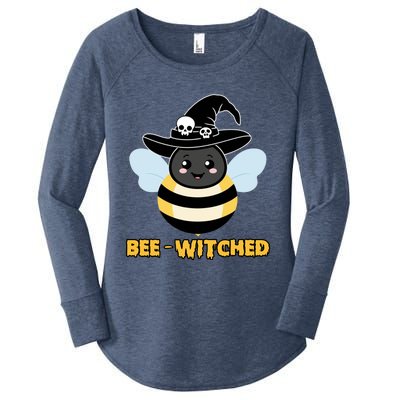 Bee Witched Cute Halloween Bee Wearing Witches Hat Bewitched Women's Perfect Tri Tunic Long Sleeve Shirt