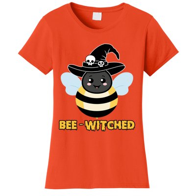 Bee Witched Cute Halloween Bee Wearing Witches Hat Bewitched Women's T-Shirt