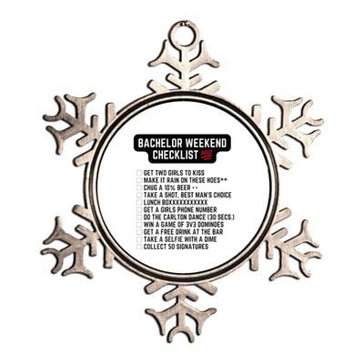 Bachelor Weekend Checklist Premium Metallic Star Ornament