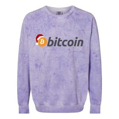 Bitcoin With Christmas Hat Funny Bitcoin With Santa Hat Funny Bitcoin Crypto Colorblast Crewneck Sweatshirt