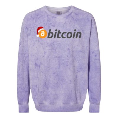 Bitcoin With Christmas Hat Funny Bitcoin With Santa Hat Funny Bitcoin Crypto Colorblast Crewneck Sweatshirt