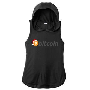 Bitcoin With Christmas Hat Funny Bitcoin With Santa Hat Funny Bitcoin Crypto Ladies PosiCharge Tri-Blend Wicking Draft Hoodie Tank