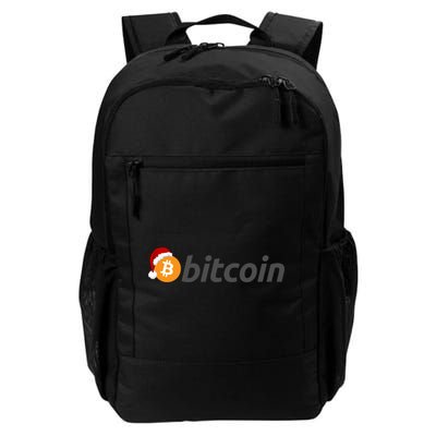Bitcoin With Christmas Hat Funny Bitcoin With Santa Hat Funny Bitcoin Crypto Daily Commute Backpack