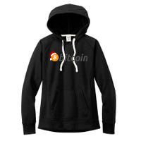Bitcoin With Christmas Hat Funny Bitcoin With Santa Hat Funny Bitcoin Crypto Women's Fleece Hoodie