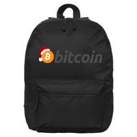 Bitcoin With Christmas Hat Funny Bitcoin With Santa Hat Funny Bitcoin Crypto 16 in Basic Backpack
