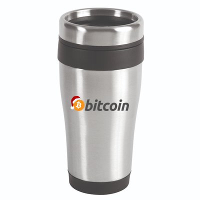 Bitcoin With Christmas Hat Funny Bitcoin With Santa Hat Funny Bitcoin Crypto 16oz Travel Tumbler
