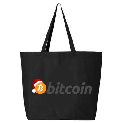 Bitcoin With Christmas Hat Funny Bitcoin With Santa Hat Funny Bitcoin Crypto 25L Jumbo Tote
