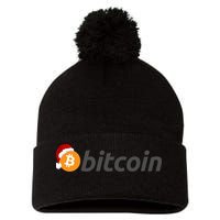 Bitcoin With Christmas Hat Funny Bitcoin With Santa Hat Funny Bitcoin Crypto Pom Pom 12in Knit Beanie