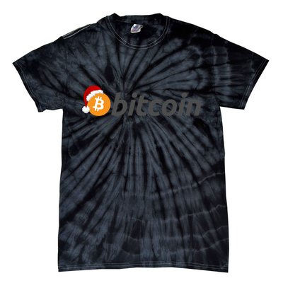 Bitcoin With Christmas Hat Funny Bitcoin With Santa Hat Funny Bitcoin Crypto Tie-Dye T-Shirt