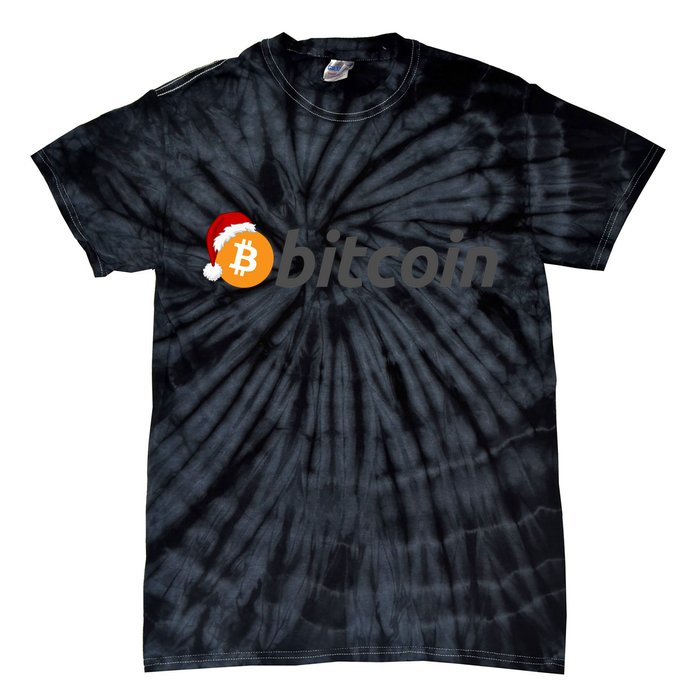 Bitcoin With Christmas Hat Funny Bitcoin With Santa Hat Funny Bitcoin Crypto Tie-Dye T-Shirt