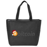 Bitcoin With Christmas Hat Funny Bitcoin With Santa Hat Funny Bitcoin Crypto Zip Tote Bag