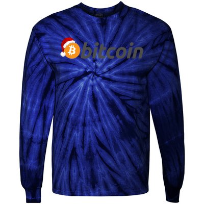 Bitcoin With Christmas Hat Funny Bitcoin With Santa Hat Funny Bitcoin Crypto Tie-Dye Long Sleeve Shirt