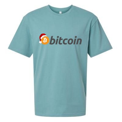 Bitcoin With Christmas Hat Funny Bitcoin With Santa Hat Funny Bitcoin Crypto Sueded Cloud Jersey T-Shirt